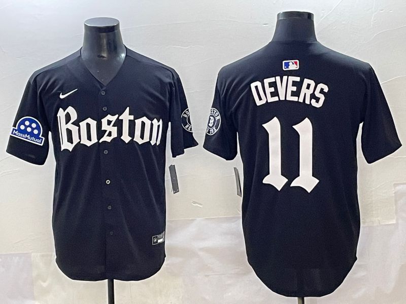 Men 2025 Boston Red Sox #11 Devers Black Five generations Joint Name Nike MLB Jersey style 22->boston red sox->MLB Jersey